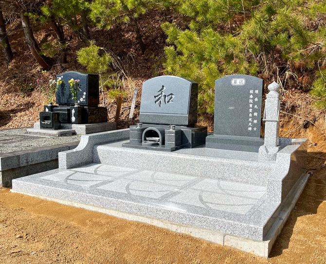 お墓用石製ローソク立 格子風防 回転型 標準サイズ MR-1型石の種類
